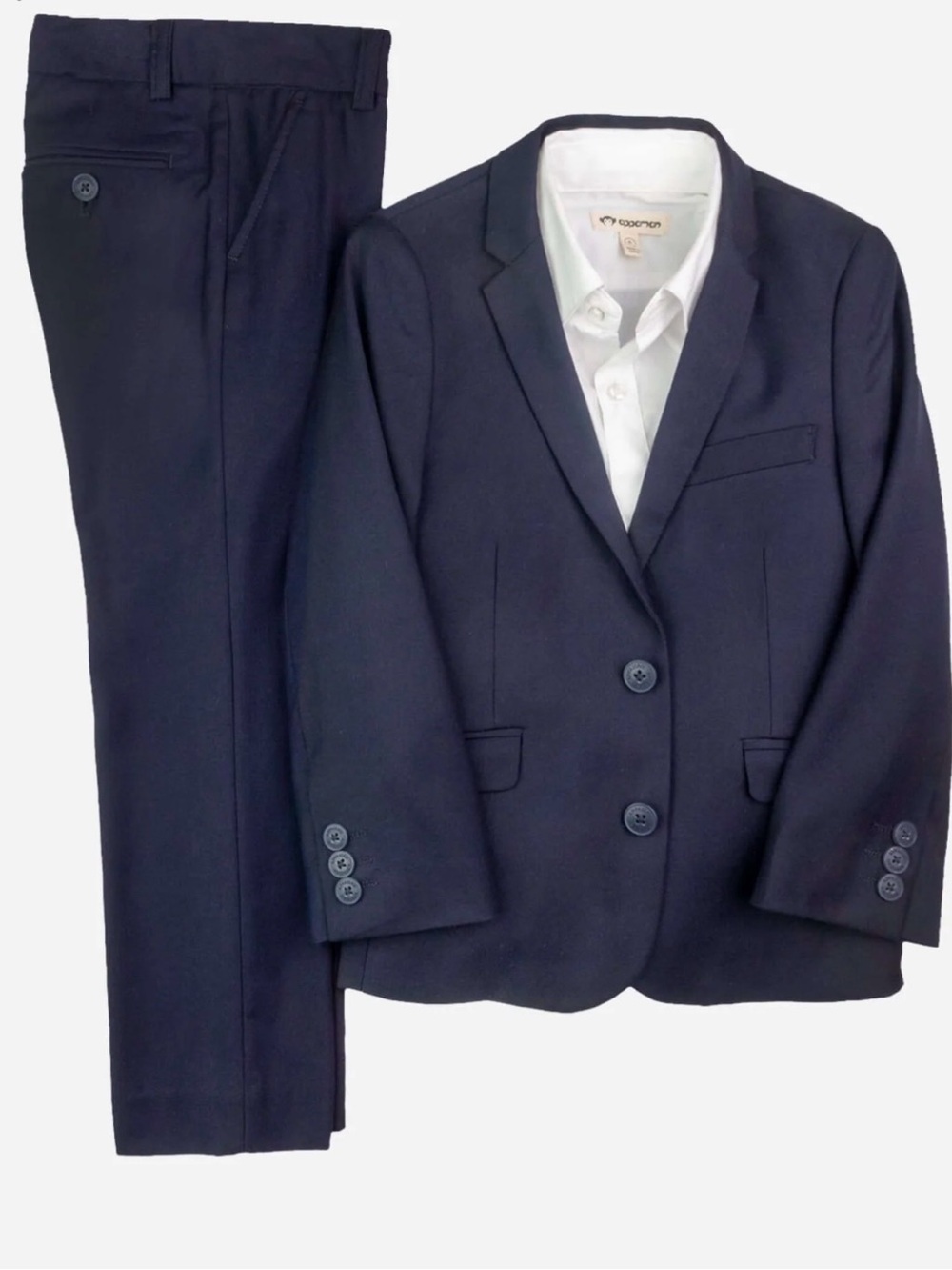 Appaman Navy Blue Boys Two-Piece Suit with White Shirt